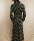 Diagonal Striped Denim Long Coat